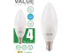 LEDlite Value LED Candle C37 4W E14 DL 400lm 6500K