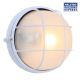 Eurolux Bulkhead Round Small c/w Grid White B53W