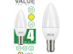 LEDlite Value LED Candle C37 4W B15 WW 400lm 2700K