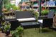 Patio Set Rattan 4 Piece Black/Cream EL6210B