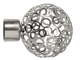 Decor Depot Steel Rod 32mm Brushed Silver Finial Mesh Ball